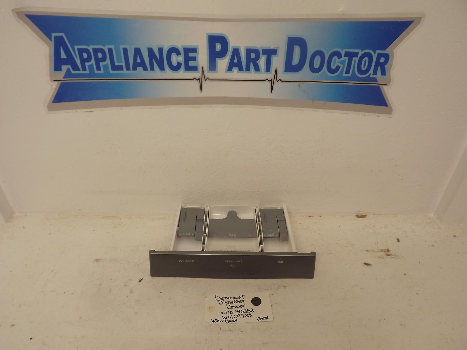 Whirlpool Washer W10795358 W11129928 Detergent Dispenser Drawer Used Whirlpool Washer W10795358 W11129928 Detergent Dispenser Drawer Used